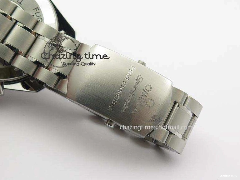 0315 Effortless Speedmaster Apollo 11 On SS Bracelet Manual Winding Chrono Movement 8225